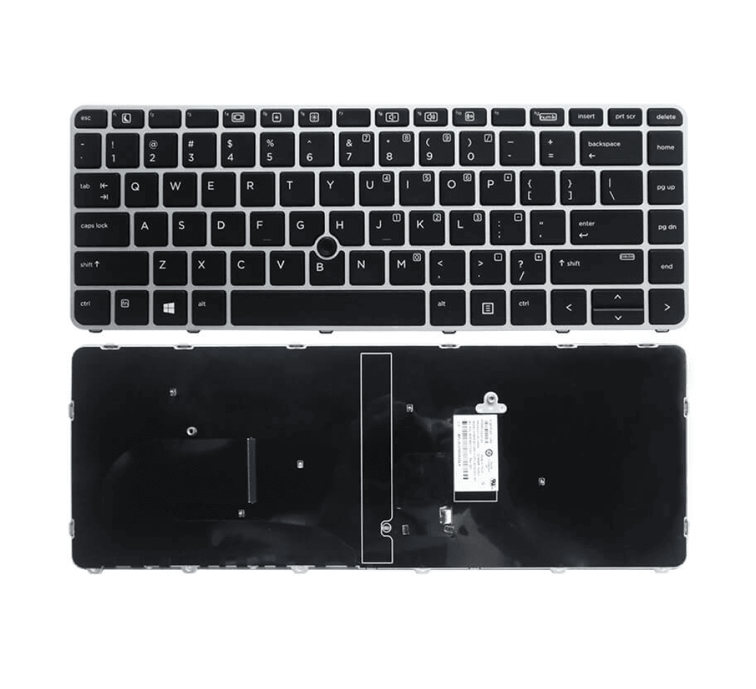 kb840-G3-Silver-Frame.png Laptop Keyboard for HP EliteBook 840 G3, 848 G3, 745 G4 Laptops With Silver Frame - Image 1